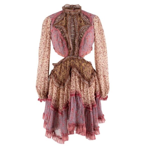 Zimmermann Dresses & Skirts - Zimmermann Juniper Cut Out Floral Dress Size 2